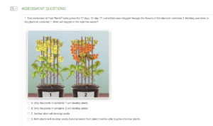 Fast Plants Gizmo simulation assessment example